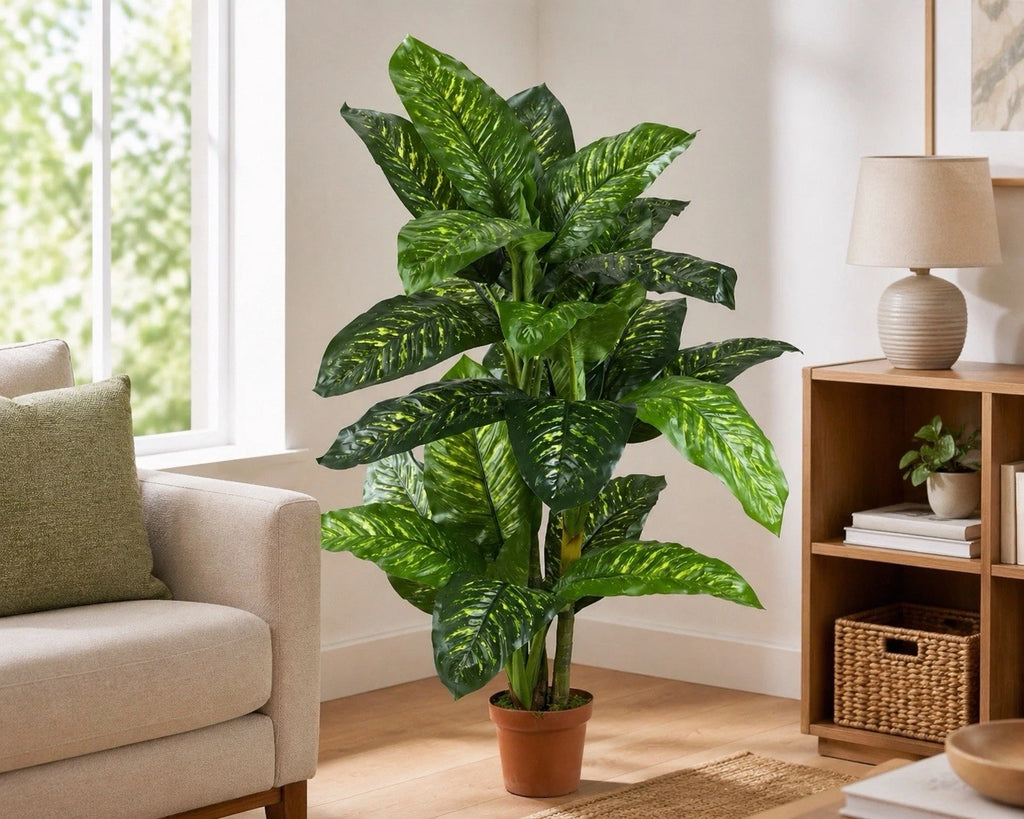 5' Artificial Dieffenbachia Plant (Real Touch)